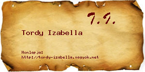 Tordy Izabella névjegykártya